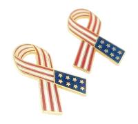 Broche de cinta patriótica de aleación para desfiles del 4 de julio, pin resistente con cierre seguro, Metal