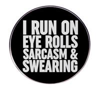 Broche de cita redonda con frase "People Who Tolerate Me on a Daily Basis, They the Real Heroes", pin de solapa esmaltado para blusa, broche de aleación negra para hombres y mujeres, talla única
