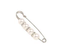 Broche de clip de cintura con perlas, ajustable en forma de U, para pantalones de falda, fijación de cintura, antihuecos, para mujeres y hombres (galvanoplastia de hierro), talla única