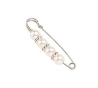 Broche de clip de cintura con perlas, ajustable en forma de U, para pantalones de falda, fijación de cintura, antihuecos, para mujeres y hombres (galvanoplastia de hierro), talla única