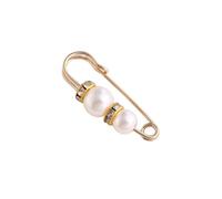 Broche de clip de cintura con perlas, ajustable en forma de U, para pantalones de falda, fijación de cintura, antihuecos, para mujeres y hombres (galvanoplastia de hierro), talla única