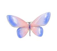 Broche de cobre de mariposa de metamorfosis vibrante, elegante joyería degradada para mujeres elegantes y uso formal, broche de color degradado