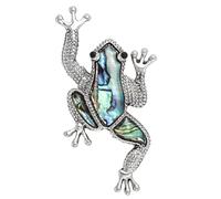 Broche de concha de abulón para mujeres y hombres con diamantes de imitación de concha de abulón para Navidad, cumpleaños, vacaciones, para familiares y amigos, 5.4 cm x 4 cm, Cobre, Gema de circonia