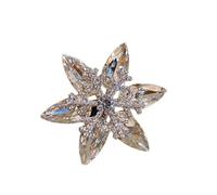 Broche de copo de nieve "Bright Six Star" Cristal Super Flash nicho Ligero Lujo Temperamento Traje Abrigo Accesorios
