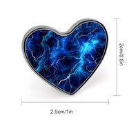 Broche de corazón con diseño de relámpagos azules, alfileres de solapa para corbata, accesorios de vestido, boda, cumpleaños, para hombres y mujeres, Love form, Metal