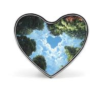 Broche de corazón con el texto "Love Is in The Trees", insignia para bolso, camisa, fiesta, joyería personalizada