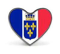 Broche de corazón con la bandera de Francia del Conde Henri de Chambord y alfileres de solapa, accesorios de vestir, boda, cumpleaños, para hombres y mujeres, Love form, Metal