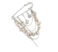 Broche de corazón de cristal brillante con diseño de aleación resistente para cadenas de pantalones y accesorios de moda, broche en forma de amor, cierre seguro para chaquetas, vestidos y dije de