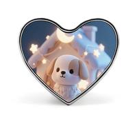 Broche de corazón Starlight Cottage, diseño Starry River, ideal para mochilas o solapas. Perfecto para San Valentín o aniversario.