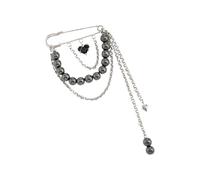 Broche de corazón versátil, también se puede utilizar cadena de pantalón o alfiler de seguridad, accesorio para vestido, cadena con cuentas, con flecos, accesorio para vestido