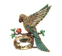 Broche de cristal brillante vintage con alas extendidas, pin de solapa con temática animal, accesorio de moda para regalo, pin de pecho, Medio, como se describe