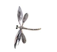 Broche de cristal con diseño de libélula artística, broche de estrás, pin de pecho, accesorio elegante para mujer, joyería de moda, broche de libélula retro