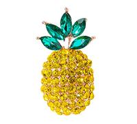 Broche de cristal de colores con incrustaciones de aleación de moda, estilo piña, broche de alta gama, botón perdido, ramillete, accesorios de ropa, broches de cristal para mujer, talla única, Metal