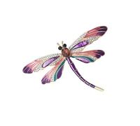 Broche de cristal de libélula retro elegante accesorio de solapa para mujeres y niñas bisutería elegante broche con gusto personal, talla única, como se describe
