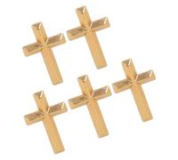 Broche de crucifijo de, Unisex en tono dorado/plateado, accesorio de disfraz cristiano para uso diario, Pin religioso, 5 uds