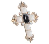 Broche de Cruz para Fiesta, Joyería Unisex de Acrílico y Aluminio | Estilo Elegante, Resistente Decoloración, para Celebraciones Navideñas, Fácil de Combinar Ropa
