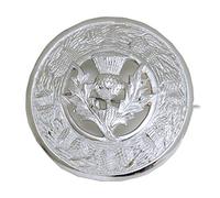 Broche de cuadros escoceses de cardo escocés, cromado, Talla única