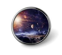 Broche de cuello personalizado de 1 pulgada con diseño de galaxia espacial, insignia vintage para bolsos, sombreros, chaquetas, mochilas, trajes, camisas, ropa, decoración, colección de joyas, regalo