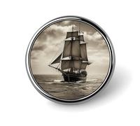 Broche de cuello personalizado de 1 pulgada con temática náutica y pirata, insignia vintage para bolsos, sombreros, chaquetas, mochilas, trajes, camisas, ropa, decoración, colección de joyas, regalos