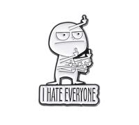 Broche de dedo medio con texto en inglés "I Hate Everyone", humor para ropa, divertido broche, talla única, como se describe