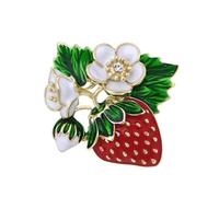 Broche de diamantes de imitación de fresa con forma de fruta, joyería vintage, accesorios de ropa para mujeres y hombres, broche de reunión social
