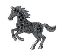Broche de diamantes de imitación del año del caballo, broche de cristal vintage de pony, broches de solapa, accesorios de animales del zodiaco, joyería de Año Nuevo para mujer, pin de solapa
