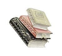 Broche de diamantes de imitación esmaltados, elegante y portátil, diseñado para mejorar la comodidad y en uso diario de los amantes de los libros