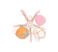 Broche de diamantes de imitación para mujer, hecho a mano, alfiler de estrella de mar, alfileres de aleación, broches para bufandas y sudaderas para mujer, decoración de vestidos, Metal
