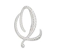 Broche de Diamantes de Imitación para Mujer, Pin de Solapa con Letra Inicial del Alfabeto e Insignia, Elegante para Trajes, Blazers y Vestidos (Q)