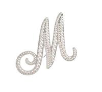 Broche de Diamantes de Imitación para Mujer, Pin de Solapa con Letra Inicial del Alfabeto e Insignia, Elegante para Trajes, Blazers y Vestidos (M)