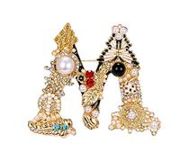 Broche de diamantes de perlas de moda cardigans alfabeto solapa chal blusa bufanda broche todo a juego joyería para fotografía de calle