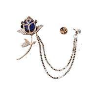 Broche de diamantes imitación con borla y cadena for solapa