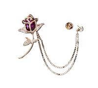 Broche de diamantes imitación con borla y cadena for solapa
