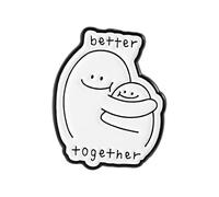 Broche de dibujo de línea simple personalizado, insignia creativa de dibujos animados para mejores amigos, accesorio de metal único, talla única, Acrílico