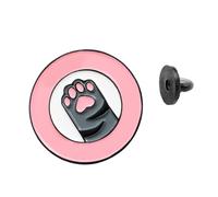 Broche de Dibujos Animados Rosa, Garra de Gato Redonda, Aleación | Decoración de Ropa, Estilo Chic, Fácil de Llevar y Seguro, Accesorio para Pecho Acabado Delicado