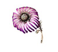 Broche de diente de león hecho a mano, chapado en oro antiguo, joyería floral, pétalos de aceite, diamantes de imitación, accesorio central de inspiración vintage, talla única, como se describe