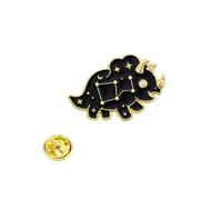 Broche de dinosaurio de constelaciones de moda con diseño de animal creativo para mochilas, accesorios de ropa de moda, joyería de dinosaurio negro, talla única, como se describe