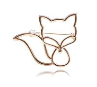 Broche de diseño único para mujer, diseño de zorro, hueco de metal, con textura de aleación, casual, adecuado para varios disfraces de moda