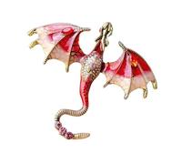 Broche de dragón, broche vintage de aleación de dragón, broche de animal de dragón, insignia de alas de dragón de moda, broche esmaltado para bolsas, broche colorido de dragón mosca para fiesta, pin