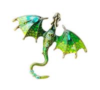 Broche de dragón, broche vintage de aleación de dragón, broche de animal de dragón, insignia de alas de dragón de moda, broche esmaltado para bolsas, broche colorido de dragón mosca para fiesta, pin