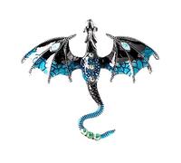 Broche de dragón esmaltado vintage punk dragón animal broche dominante dragón volador broche personalidad ropa sombrero bolsa accesorios para hombres y mujeres, Metal, No es una piedra preciosa