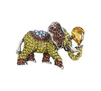 Broche de elefante hecho a mano con diamantes de imitación, adorno que combina un Pin de seguridad moderno, amuleto de la suerte, simbolismo, regalo de joyería de elefante simbólico