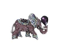 Broche de elefante hecho a mano con diamantes de imitación que combina un moderno broche de elefante con simbolismo, One Size, como se describe