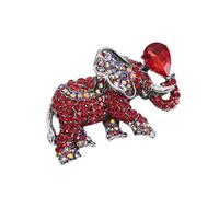 Broche de elefante hecho a mano con diamantes de imitación que combina un moderno broche de elefante con simbolismo, One Size, como se describe