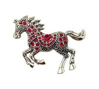 Broche de equitación esmaltado con aguja de metal de cristal, accesorio de moda para el complemento diario de joyas elegantes para caballos, Einheitsgröße, como se describe