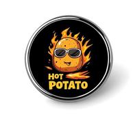 Broche de esmalte con diseño de patata caliente, pin de solapa, insignia, botón, pines para mochilas, sombreros, lindo y divertido de 2.5 cm (1 pulgada)