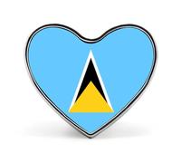 Broche de Esmalte con la Bandera de Santa Lucía, con Forma de corazón, para Solapa, Ideal como decoración para Bolso, Chaqueta, Sombrero, 2 x 2,5 cm.