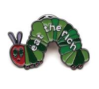 Broche de esmalte con texto en inglés "Eat The Rich", divertido broche para ropa, mochila, sombrero, chaquetas, decoración, alfileres esmaltados, regalo para mujeres y hombres, Plateado (sliver), 1.0