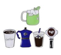 Broche de Esmalte de Cafetera 5 Piezas en Aleación