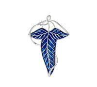 Broche de esmalte de hoja verde Elfos para cosplay, ropa festiva, accesorio de capa (azul)